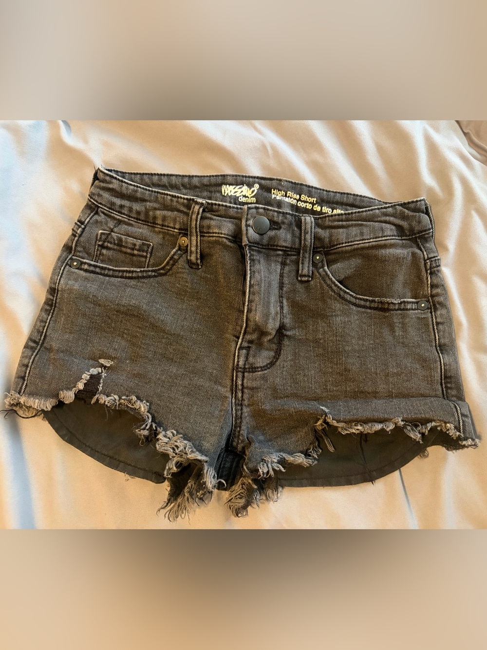 Mossimo Supply Co. High-Rise Distressed Black Denim Shorts